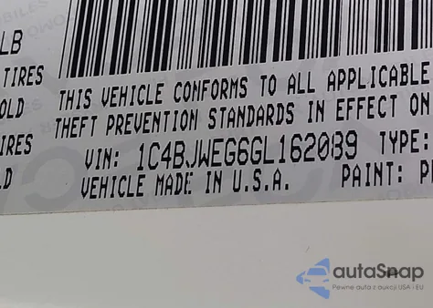 2016 Jeep Wrangler Unlimited Sahara из США, поврежденный, VIN 1C4BJWEG6GL162089